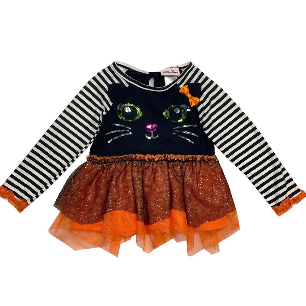 Little Lass Halloween Dress 2T Cat With Tutu One Piece